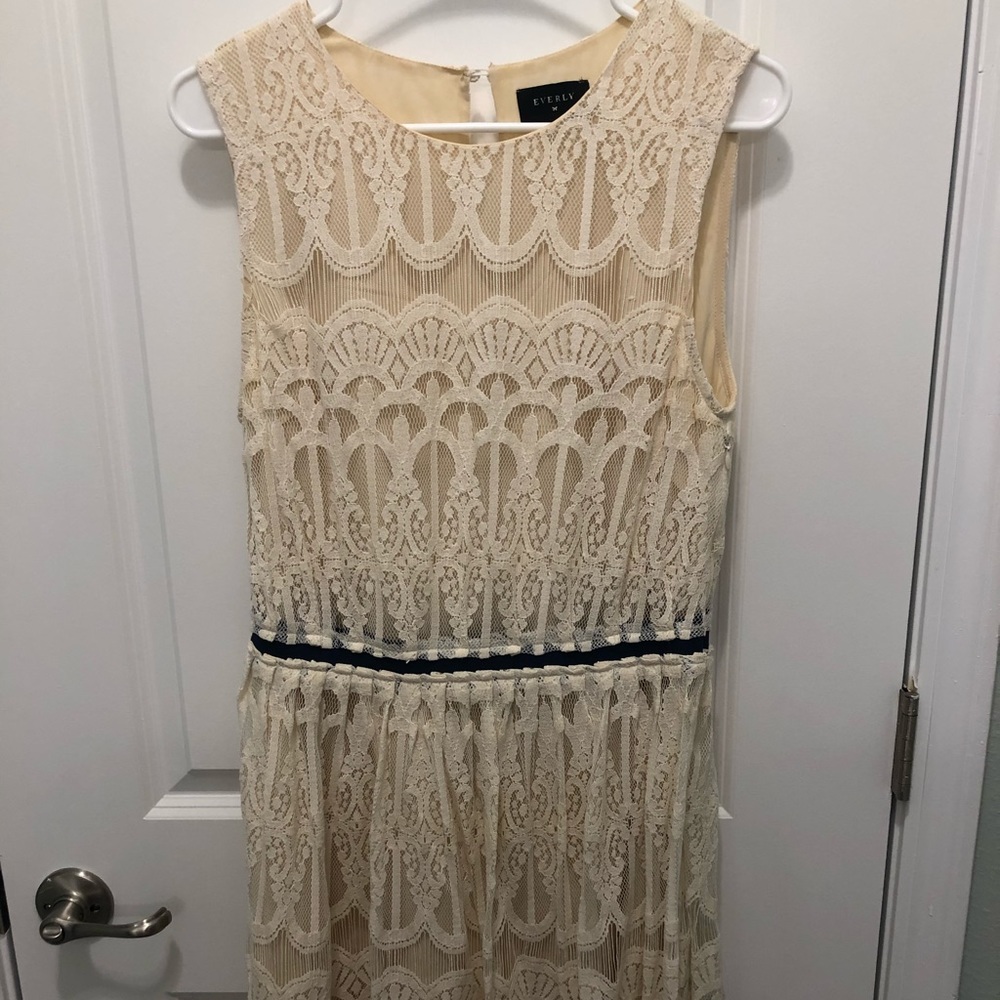 Sleeveless Ivory Lace Dress